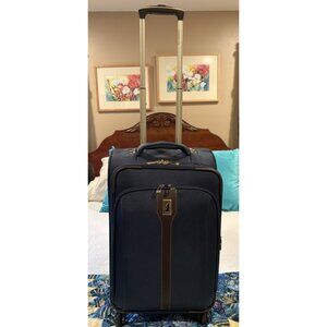 London Fog Luggage Carry On Wheeled Rolling Spinner Expandable Suitcase Bag GUC